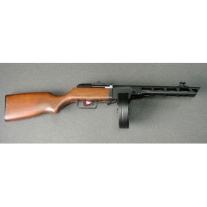 Модель пистолета-пулемета ППШ (PPSH SNOW WOLF AEG EBB) с двумя магазинами, металл, пластик под дерево, имитация отдачи (SW-09)